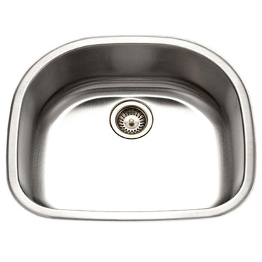 Houzer Medallion Designer Series Undermount Stainless Steel Single D Bowl Kitchen Sink Kitchen Sink - Undermount Houzer